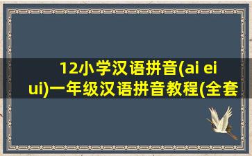 12小学汉语拼音(ai ei ui)一年级汉语拼音教程(全套)